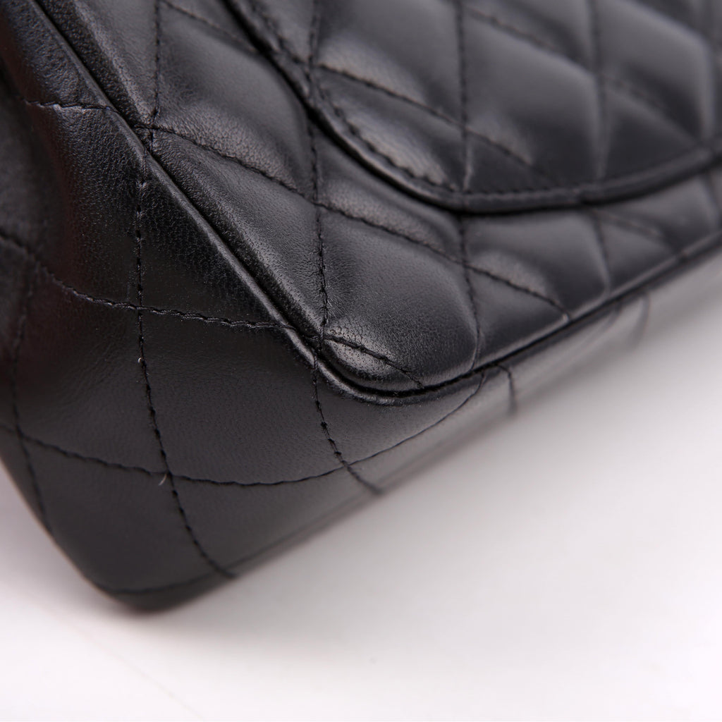 Classic Flap Mini Rectangle Lambskin RFID Black