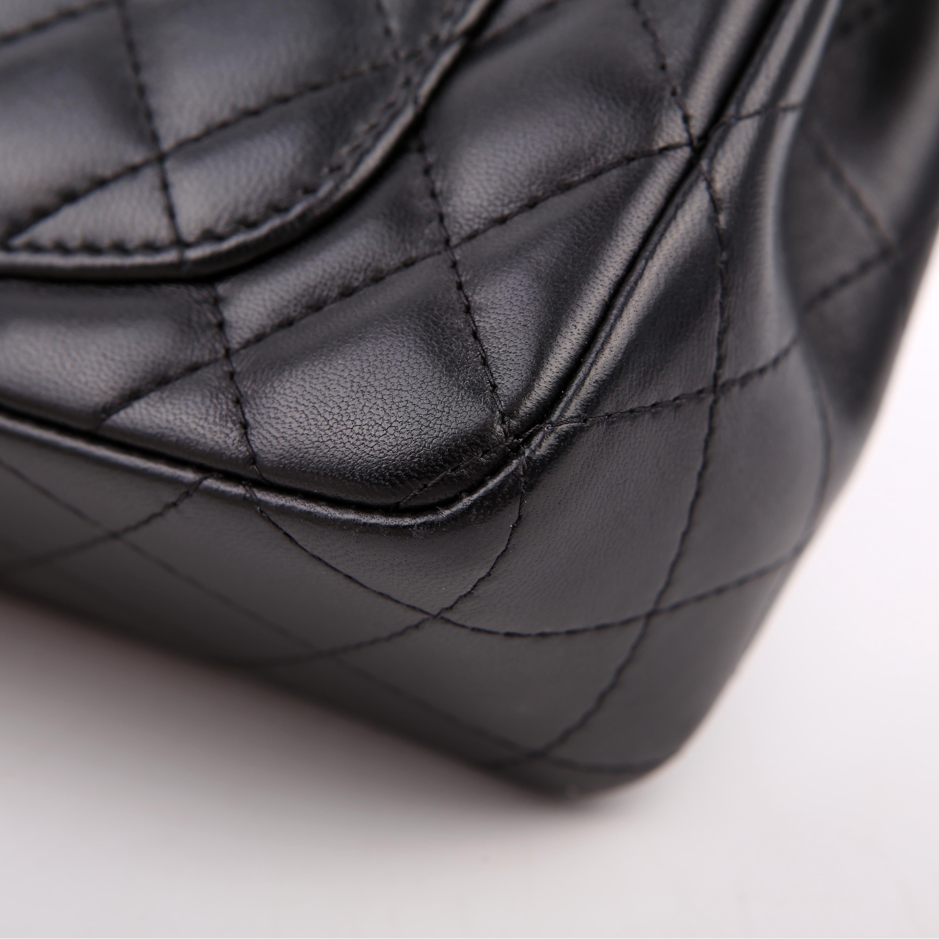 Classic Flap Mini Rectangle Lambskin RFID Black
