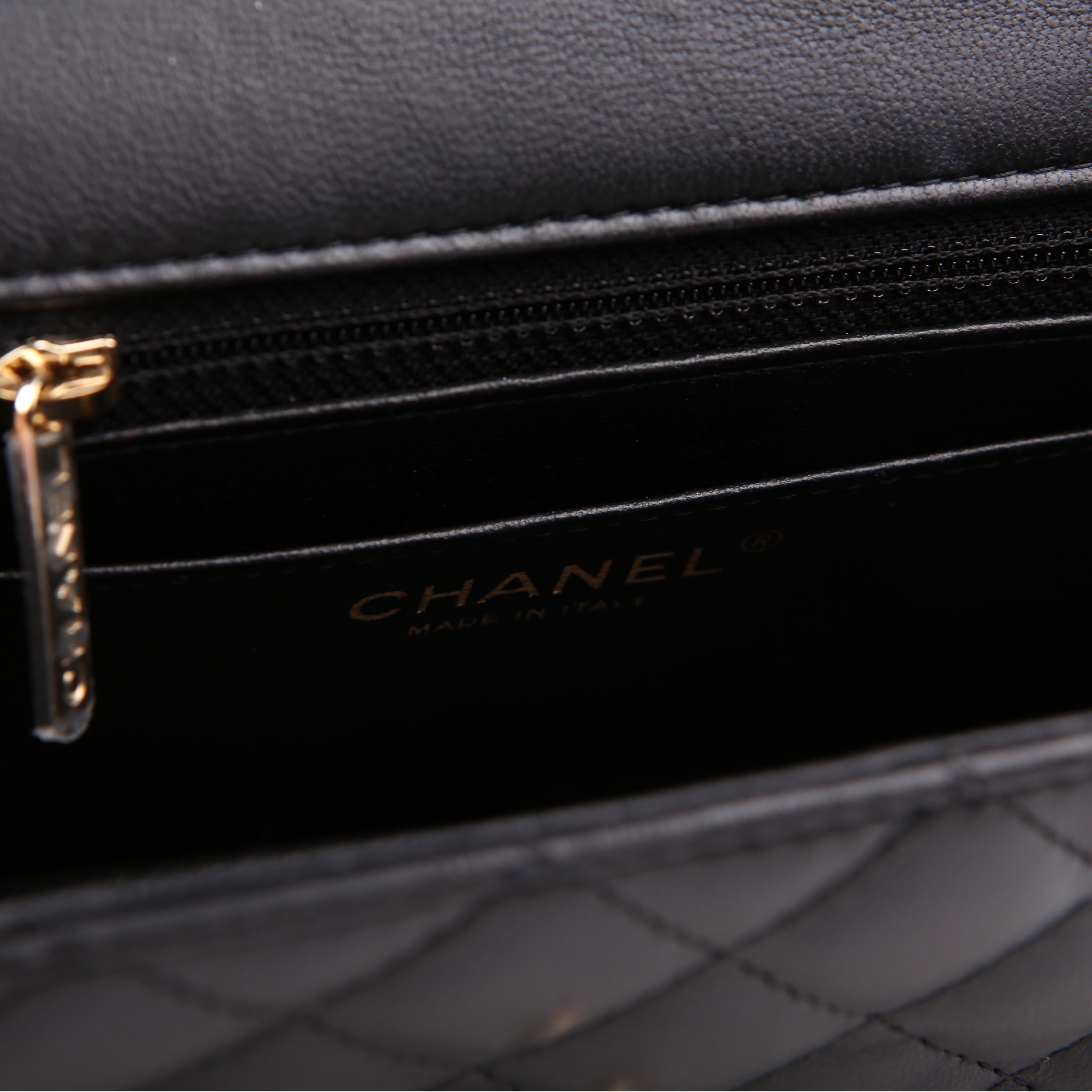 Classic Flap Mini Rectangle Lambskin RFID Black