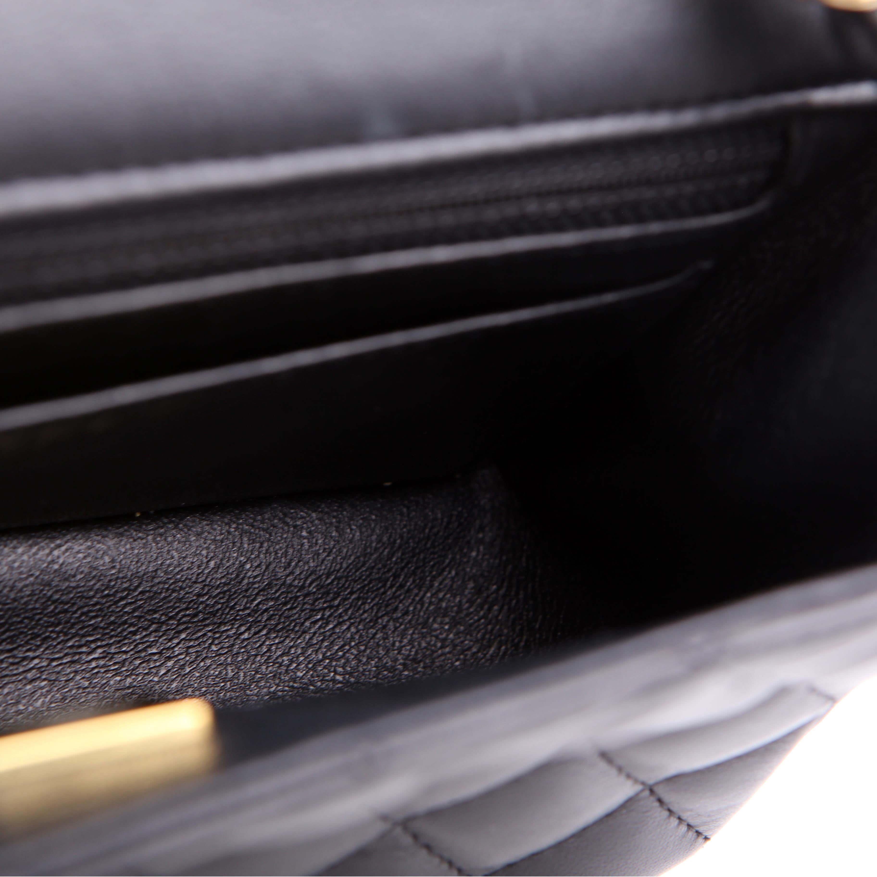 Classic Flap Mini Rectangle Lambskin RFID Black