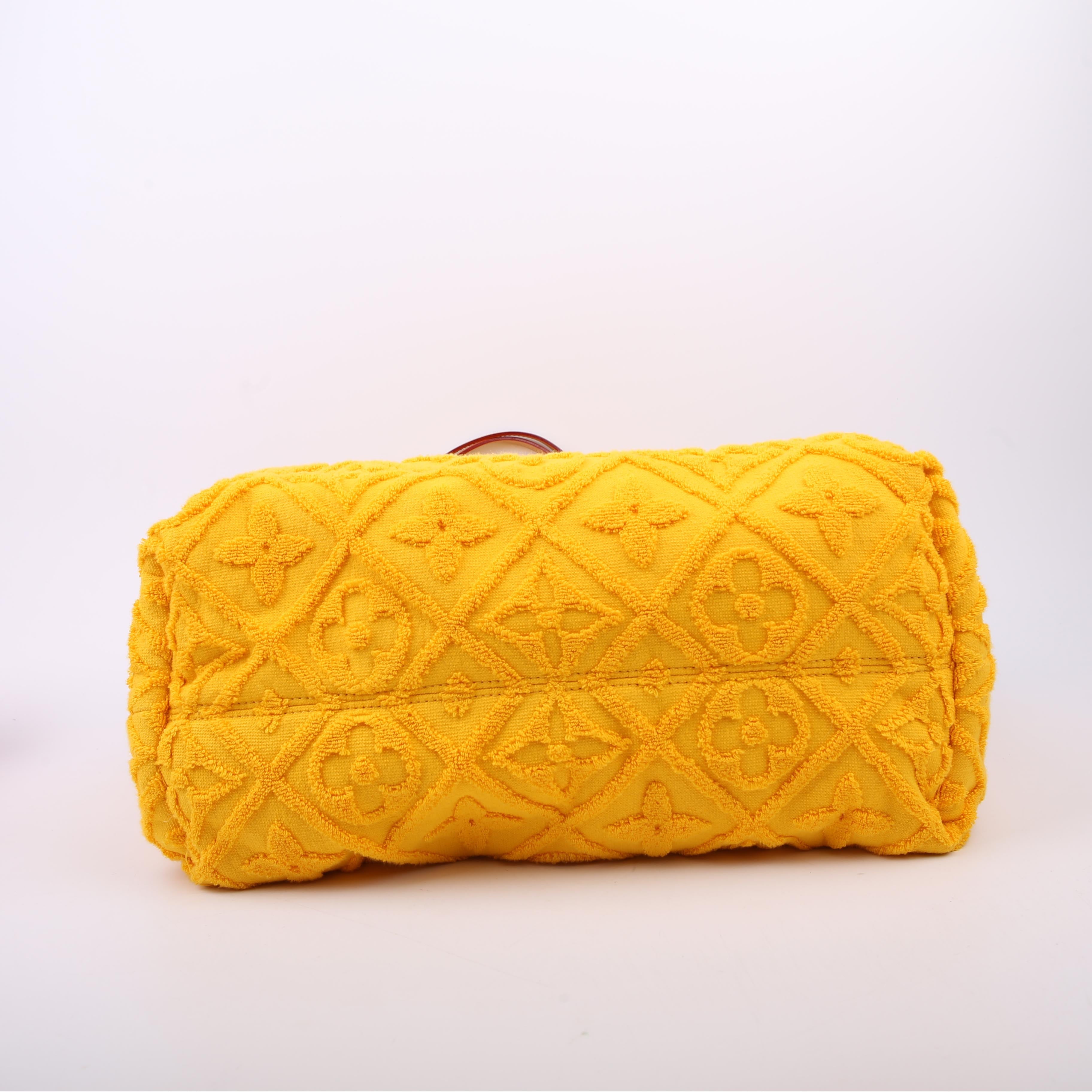 LVacation Tote Terry Cloth Monogram Yellow