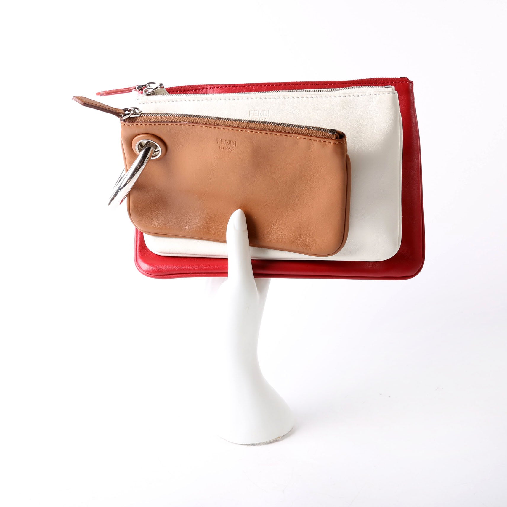 8BS001 Triplette Clutch Leather Multicolor