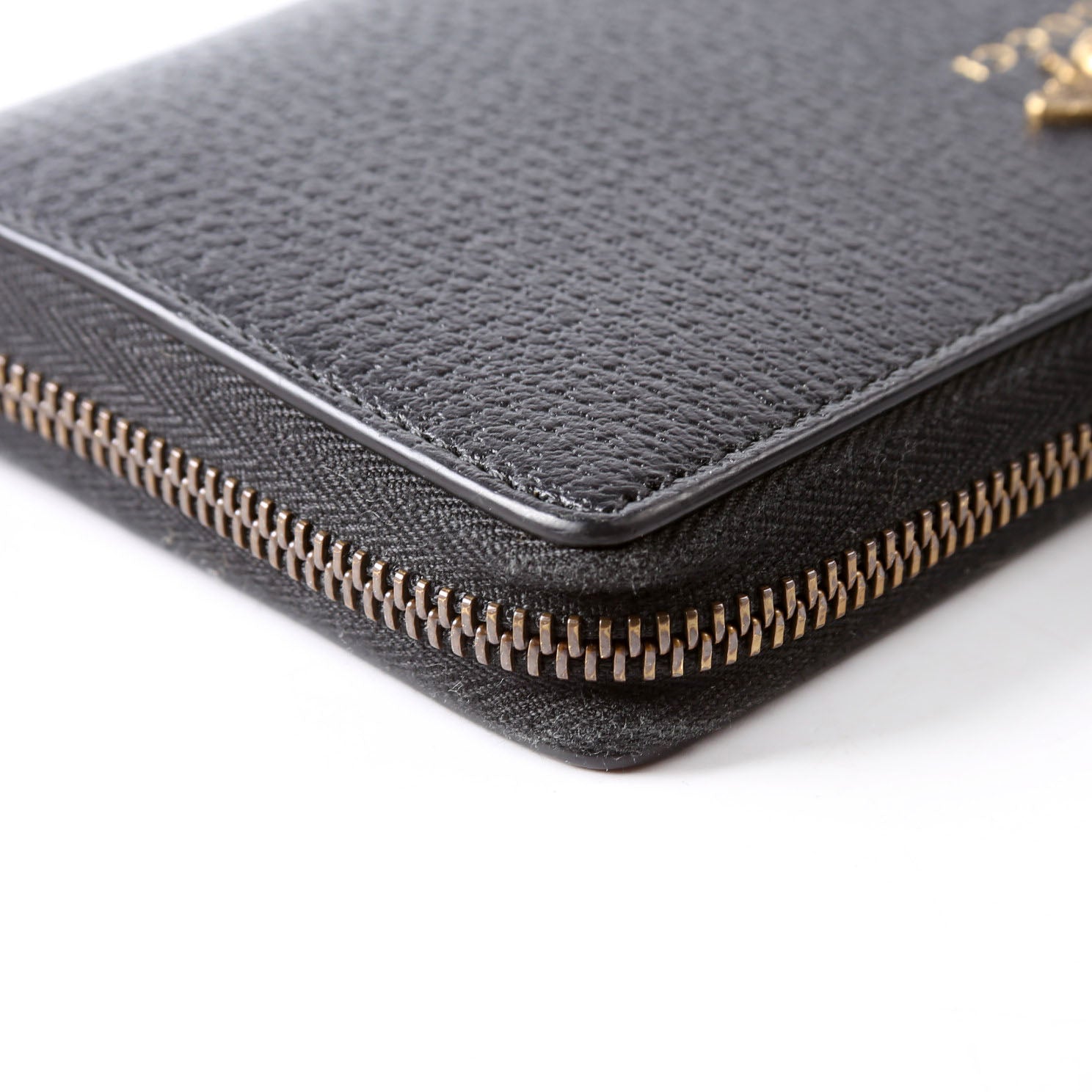 523667 Animalier Bee Leather Zip Around Long Wallet Black