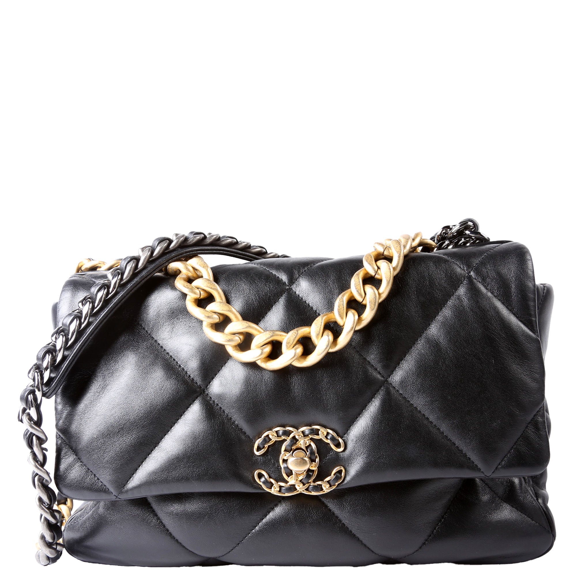 Quilted Goatskin 19 Large Flap 31M Black