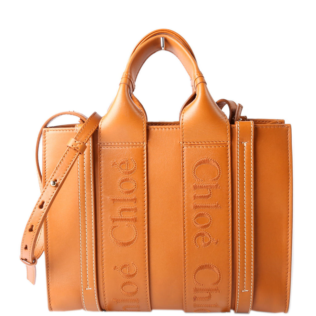 Woody Ribbon Tote Small Brown