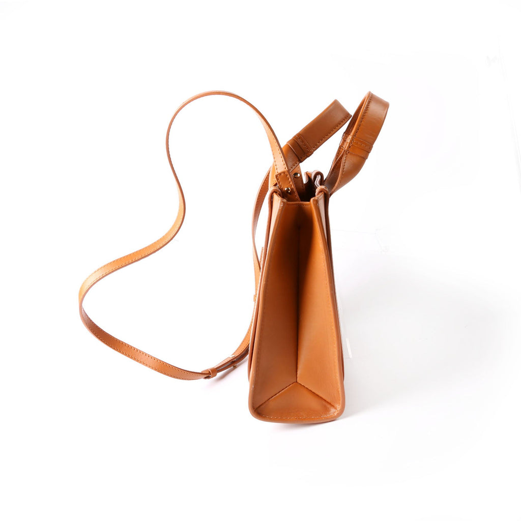 Woody Ribbon Tote Small Brown