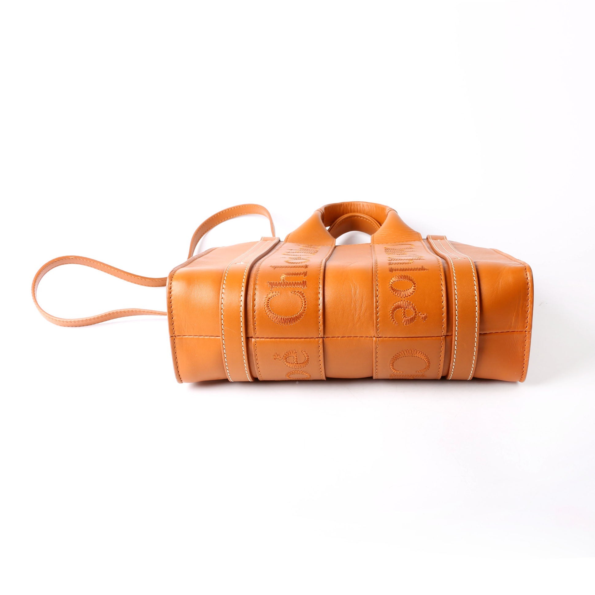 Woody Ribbon Tote Small Brown