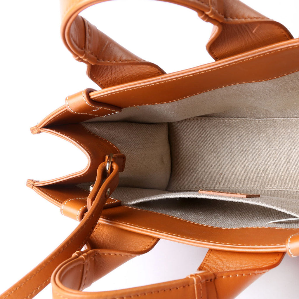 Woody Ribbon Tote Small Brown