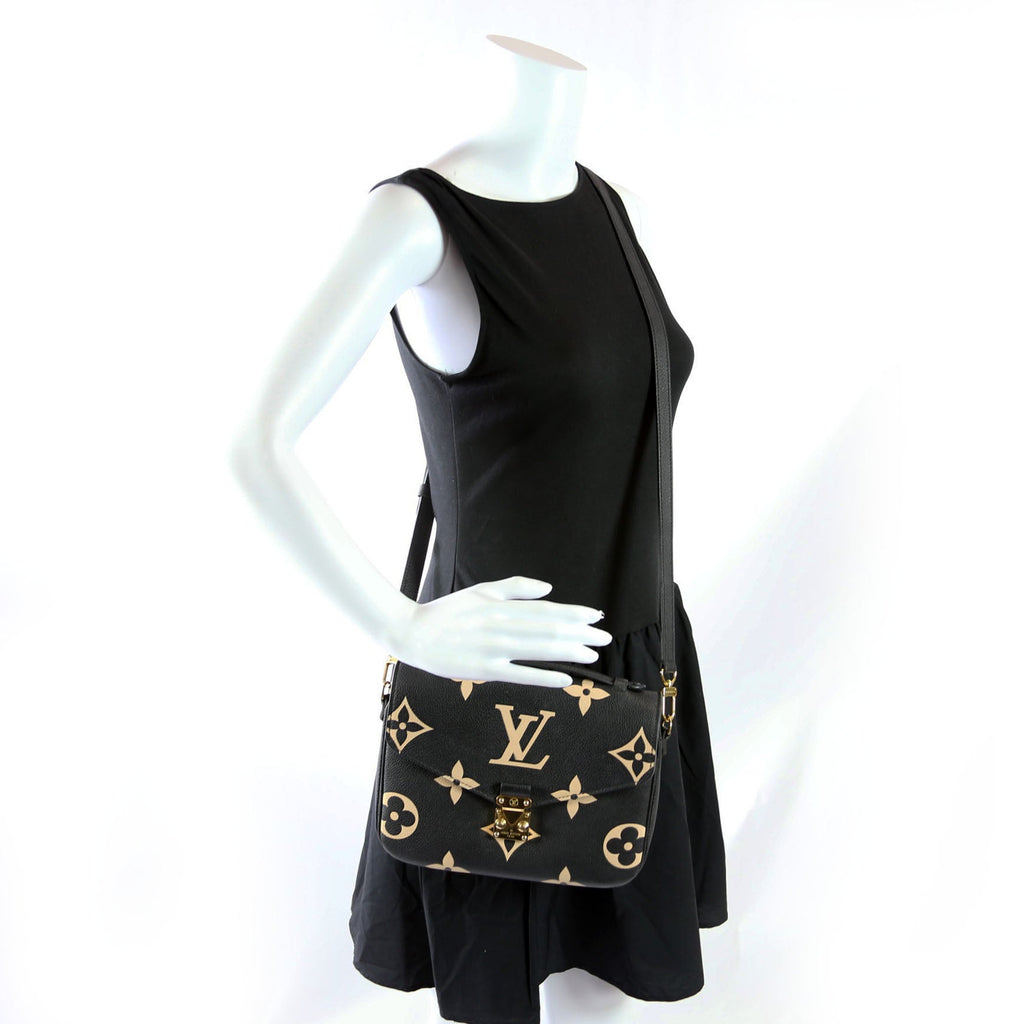 Pochette Metis Empreinte Bicolor Black/Beige