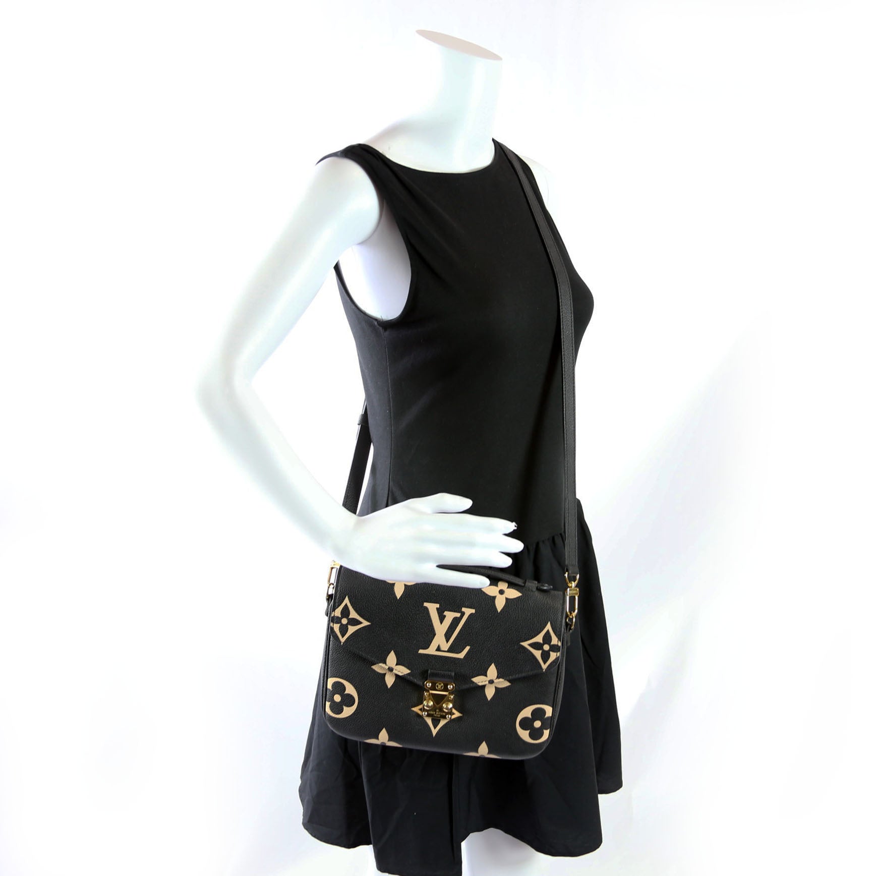 Pochette Metis Empreinte Bicolor Black/Beige
