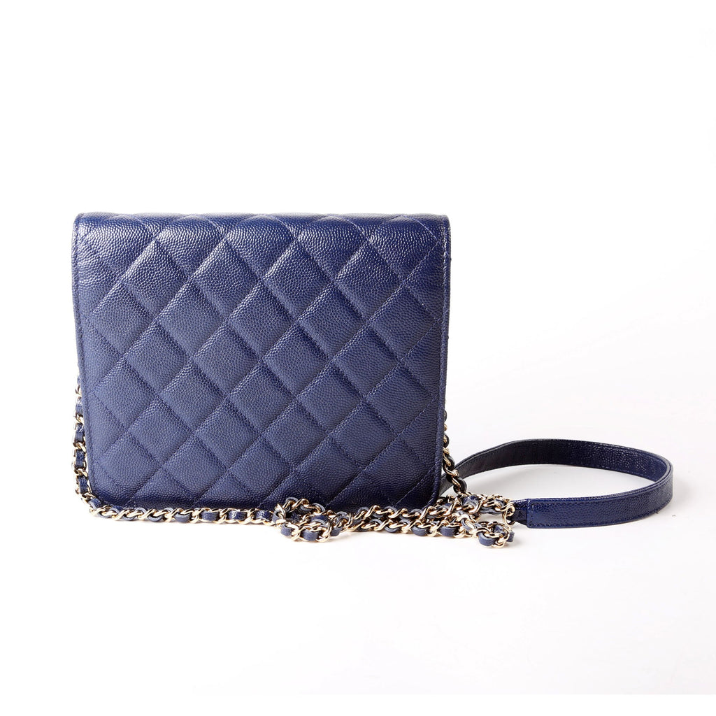 WOC Classic Quilted Square Caviar 24M Blue
