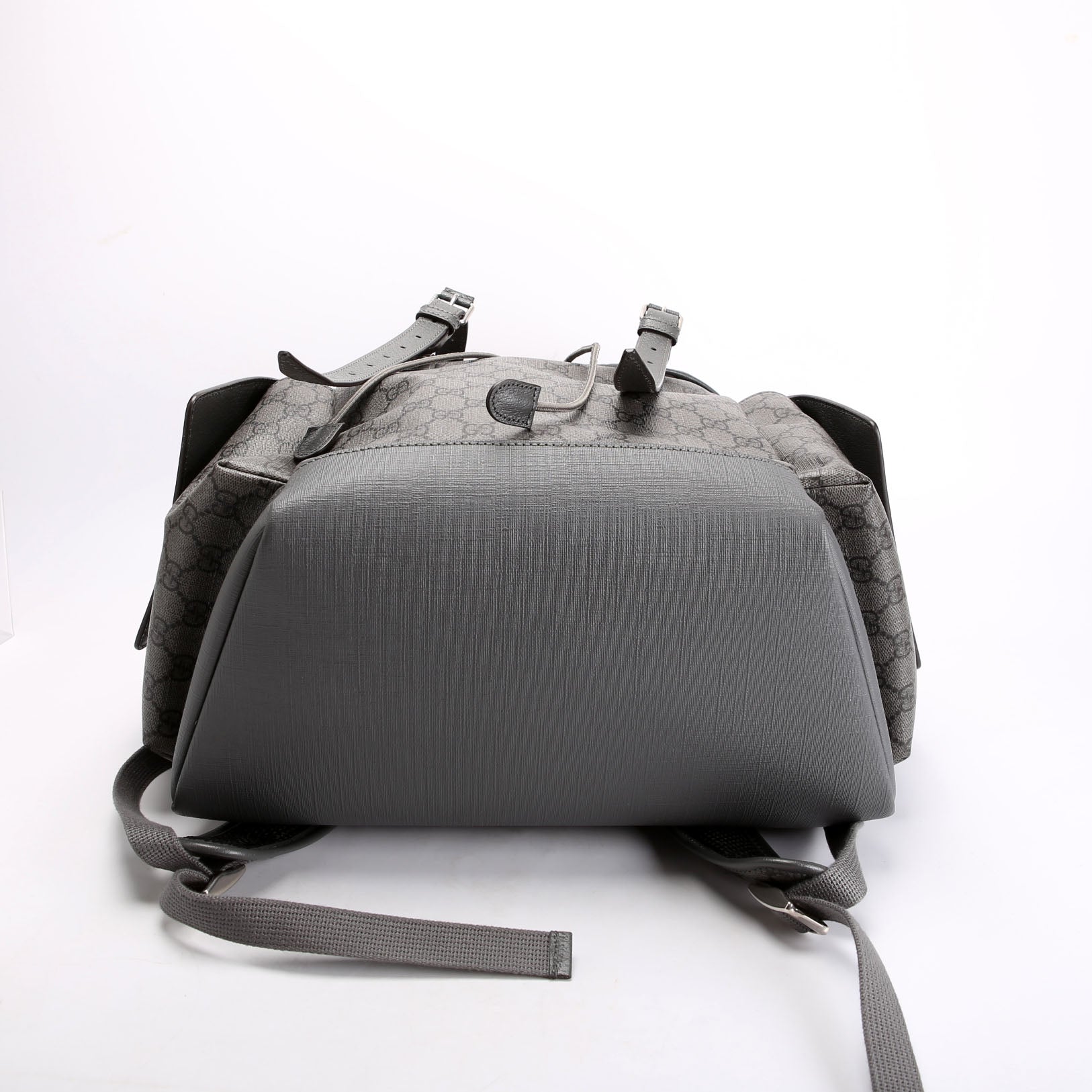 Gucci 598140 GG Supreme Ophidia Double Buckle Backpack Medium Grey