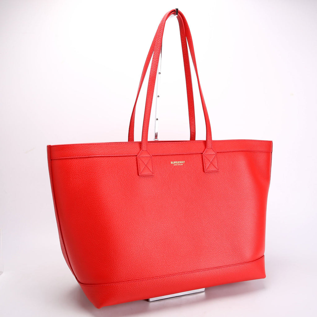 London Tote Leather Medium Red/Brown