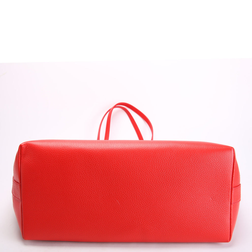 London Tote Leather Medium Red/Brown