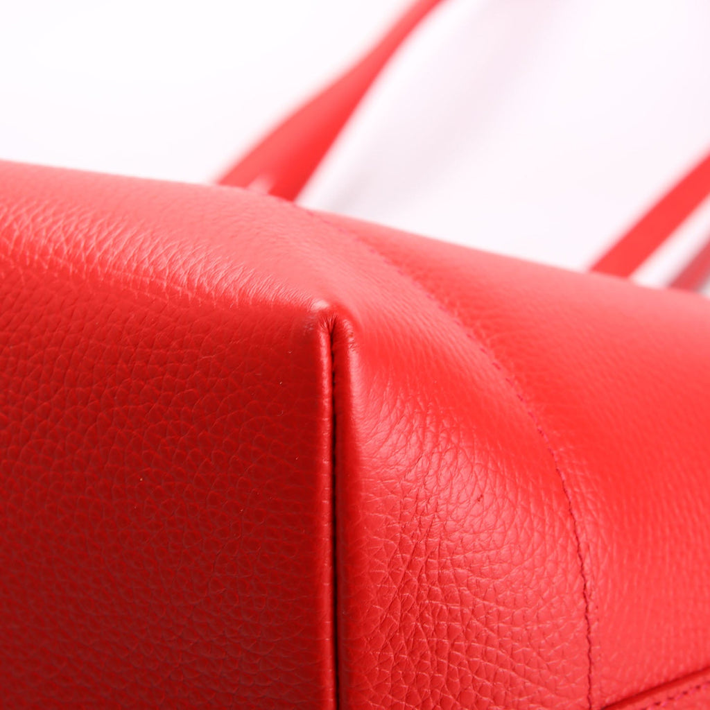 London Tote Leather Medium Red/Brown