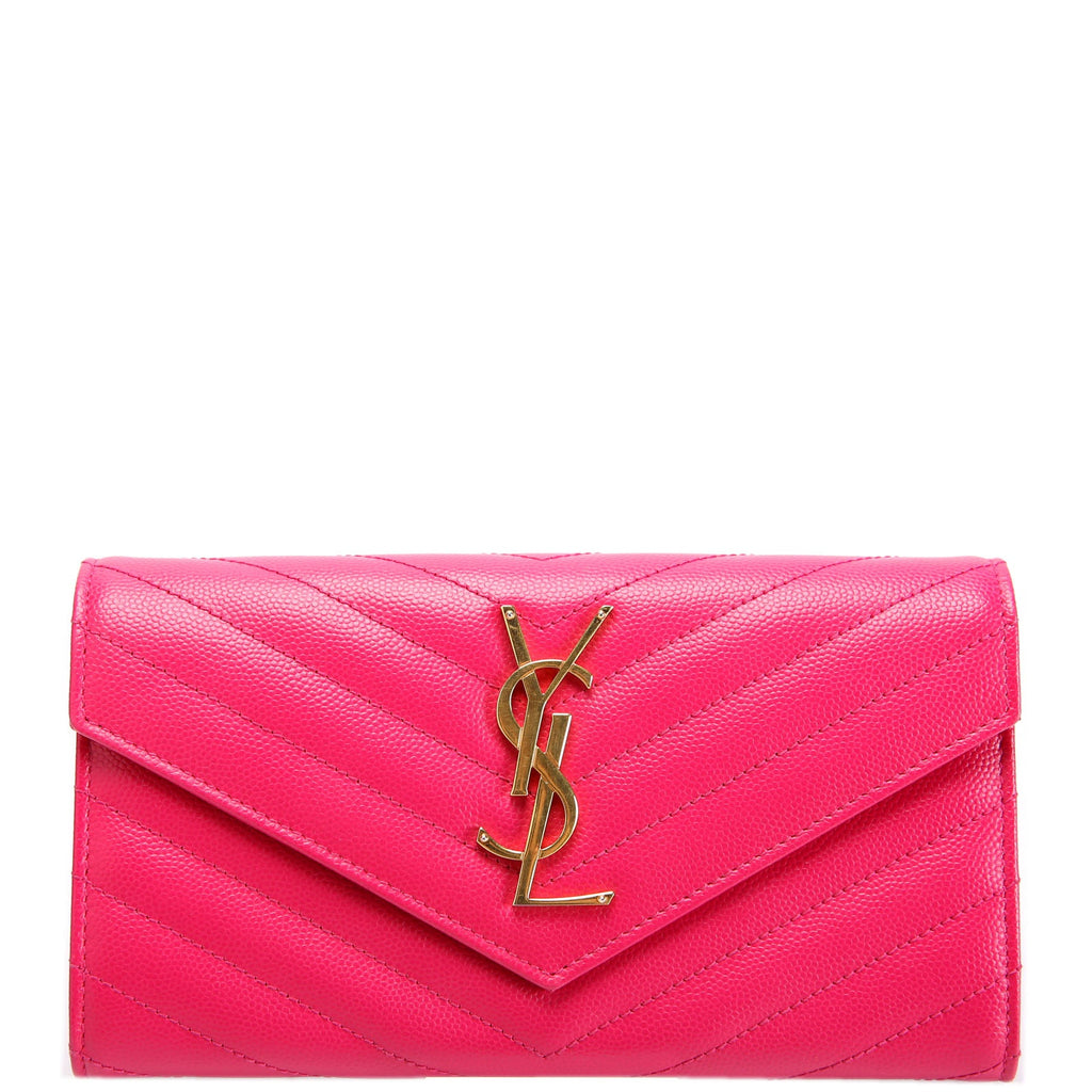 Flap Wallet Large Grain De 372264 Pink