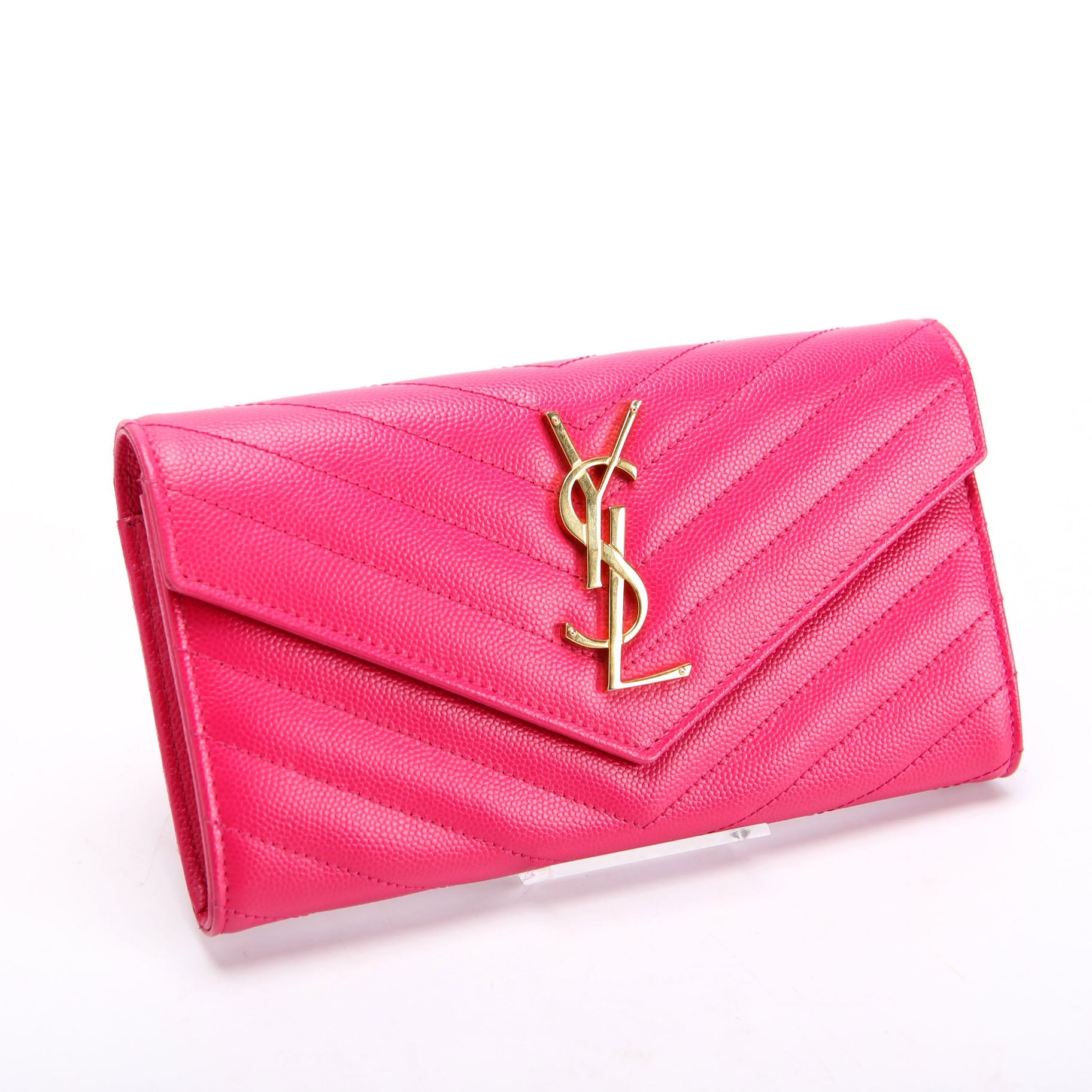 Flap Wallet Large Grain De 372264 Pink