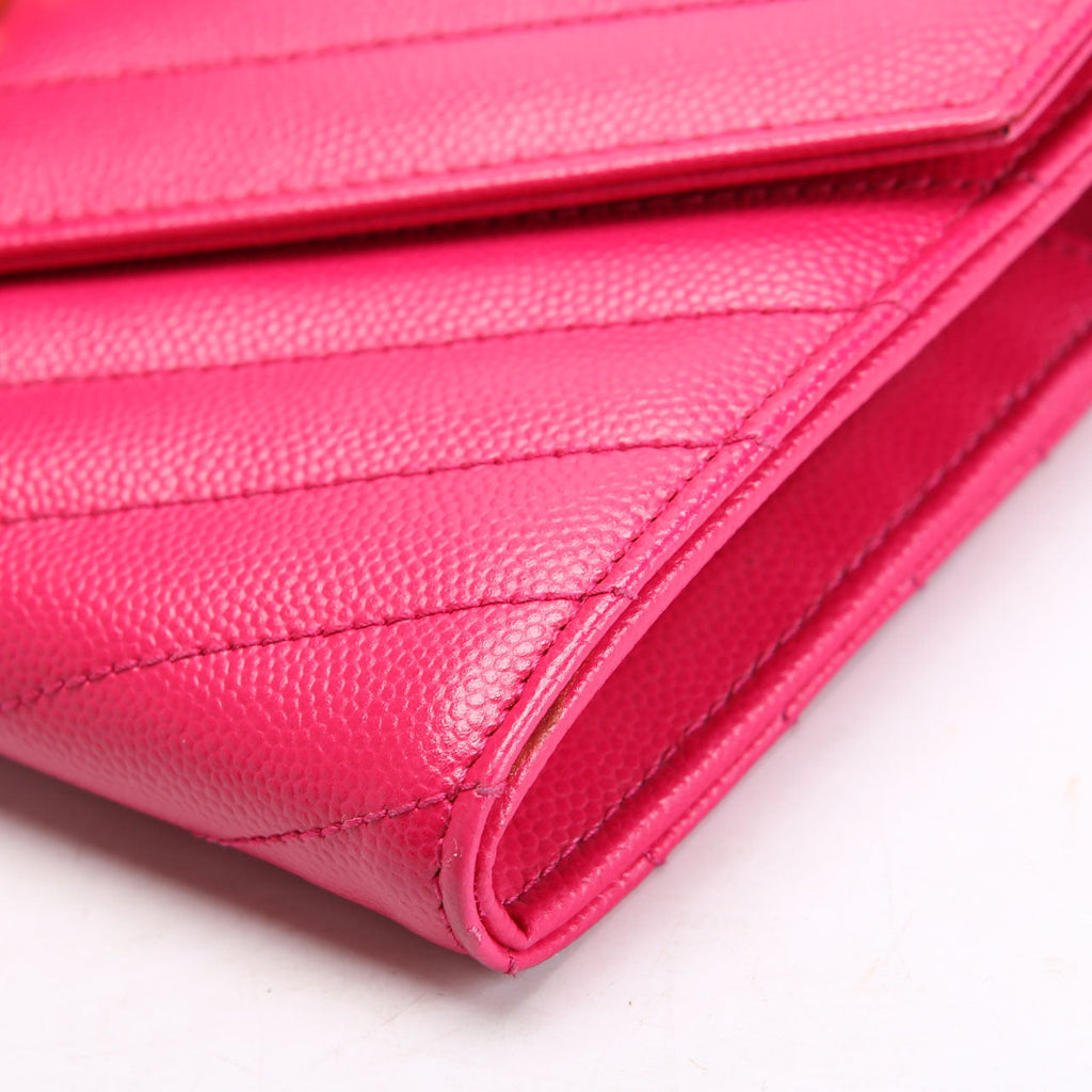 Flap Wallet Large Grain De 372264 Pink