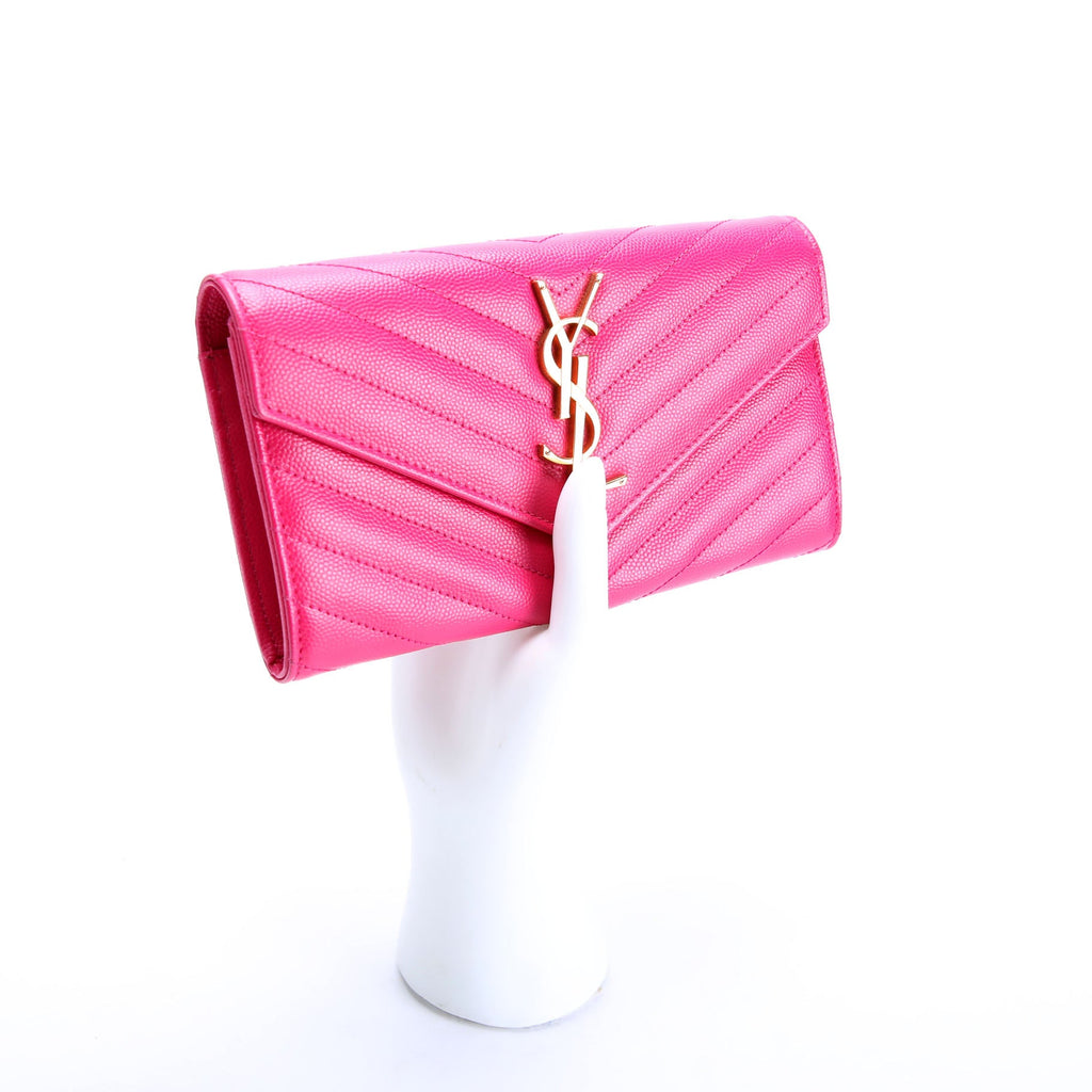 Flap Wallet Large Grain De 372264 Pink