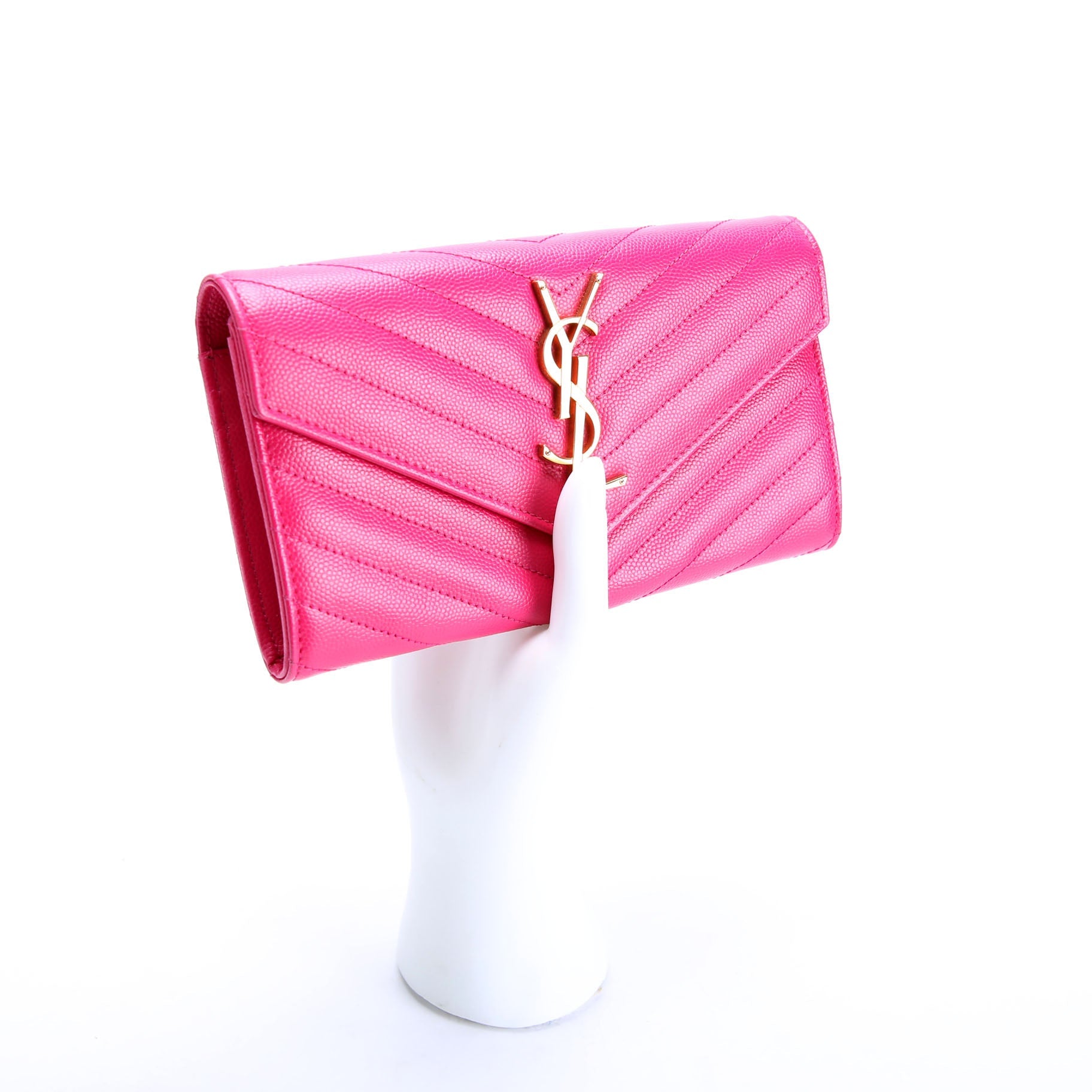 Flap Wallet Large Grain De 372264 Pink