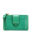 1MC038 Saffiano Triangle Logo Zip Card Case Green