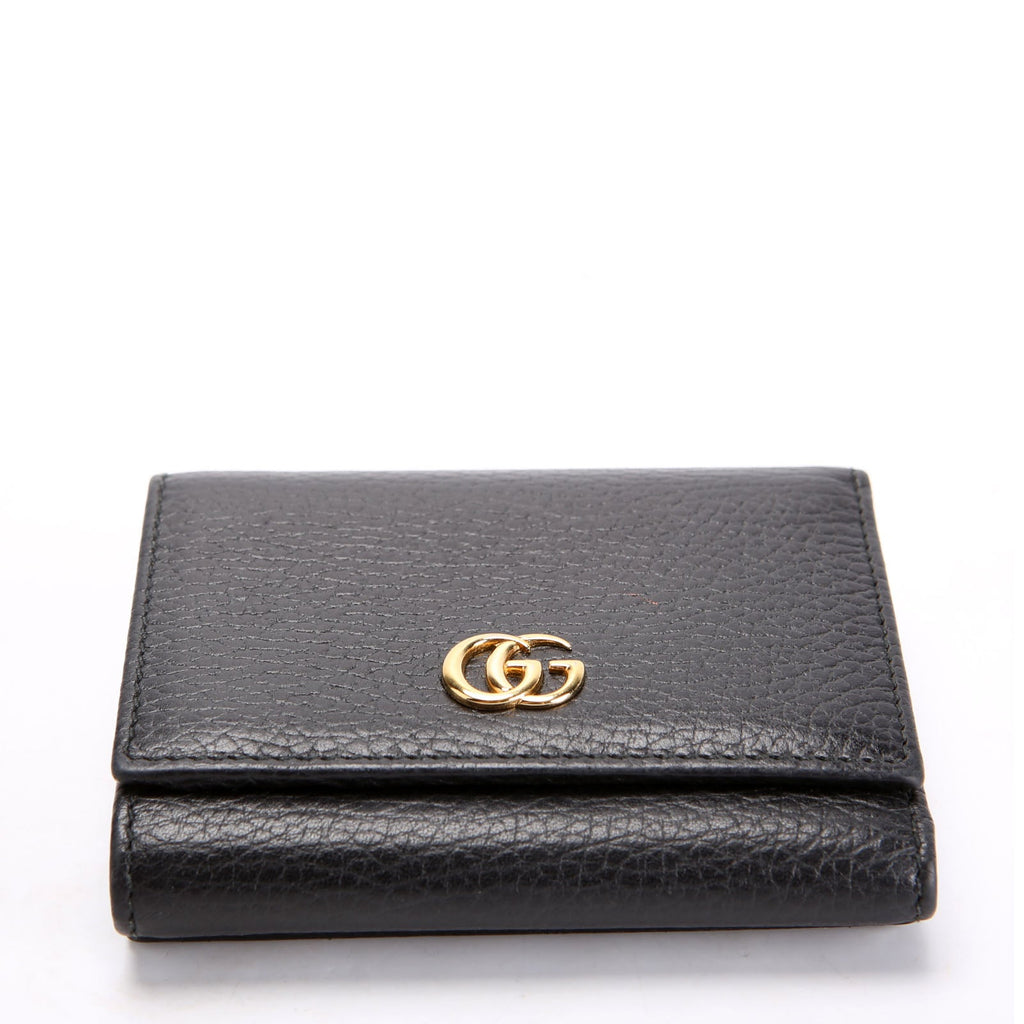 Gucci 474746 Marmont Tri-Fold Wallet Black
