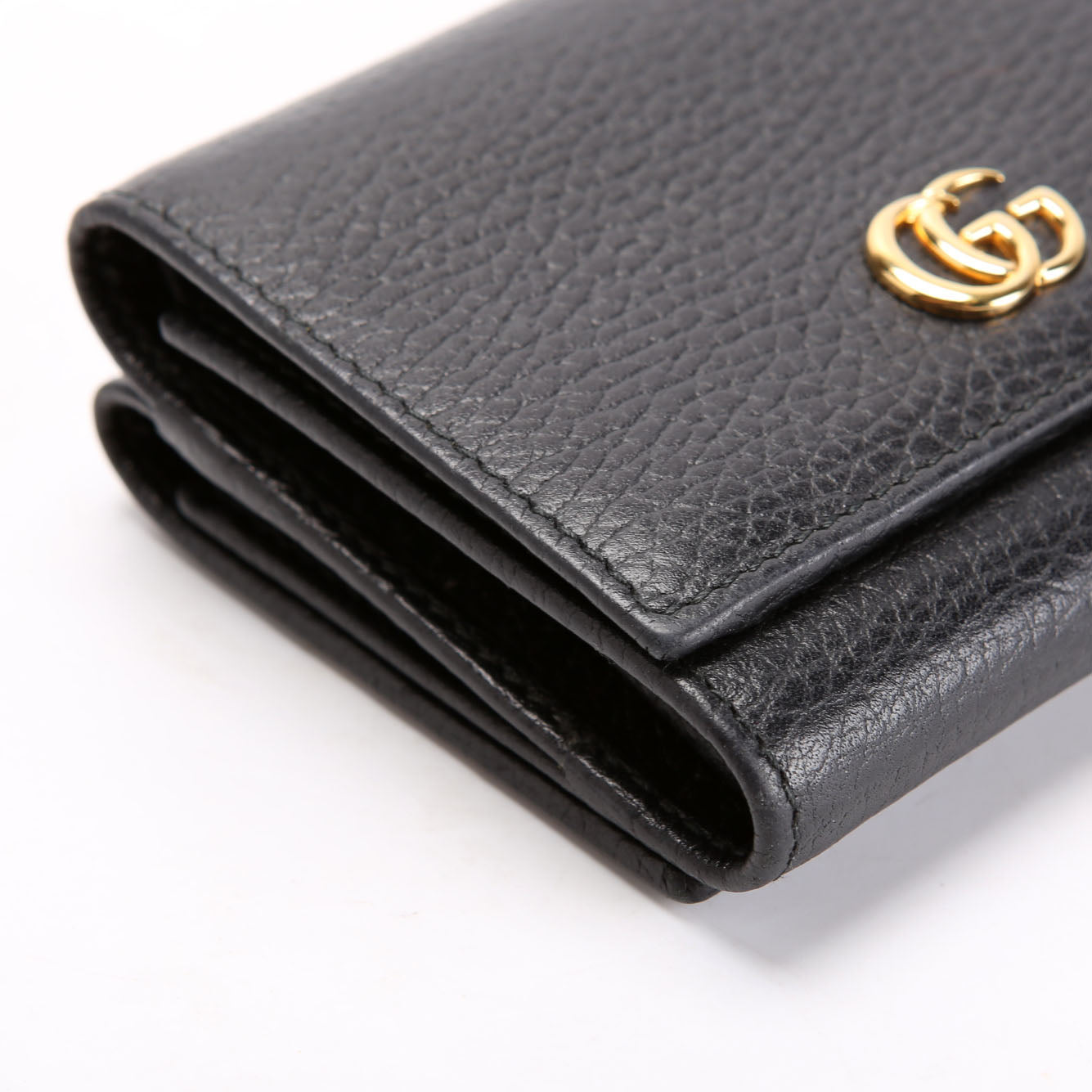 Gucci 474746 Marmont Tri-Fold Wallet Black