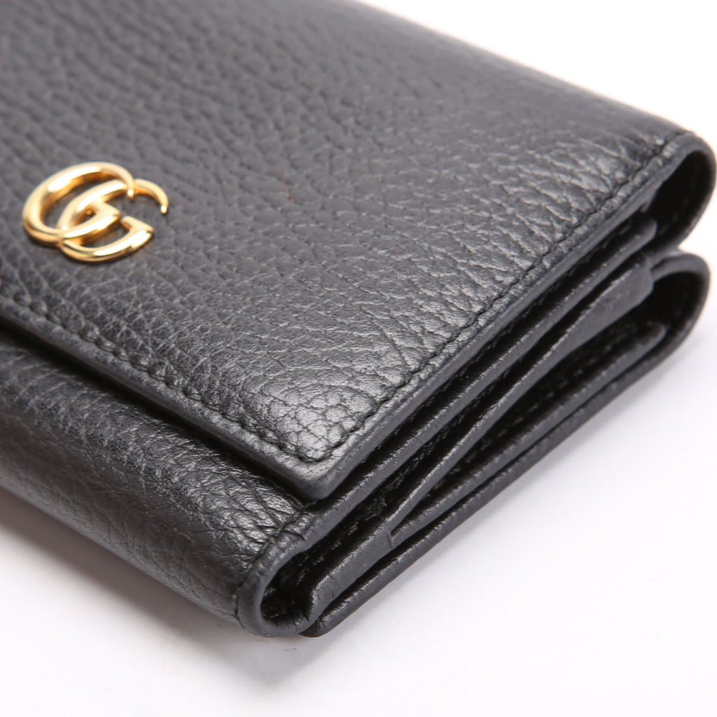 Gucci 474746 Marmont Tri-Fold Wallet Black