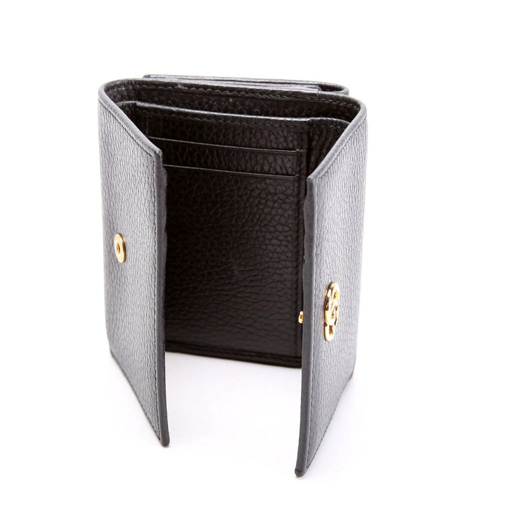 Gucci 474746 Marmont Tri-Fold Wallet Black