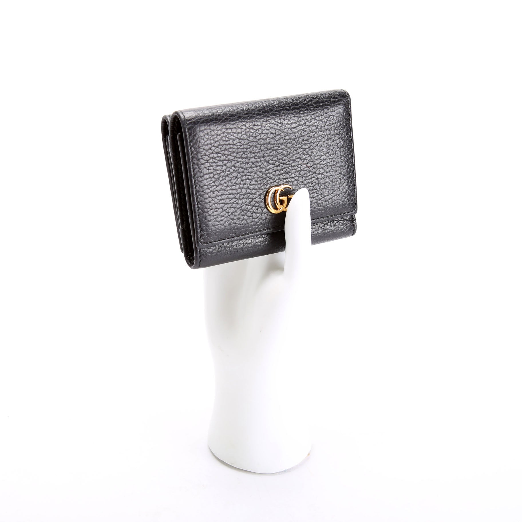Gucci 474746 Marmont Tri-Fold Wallet Black