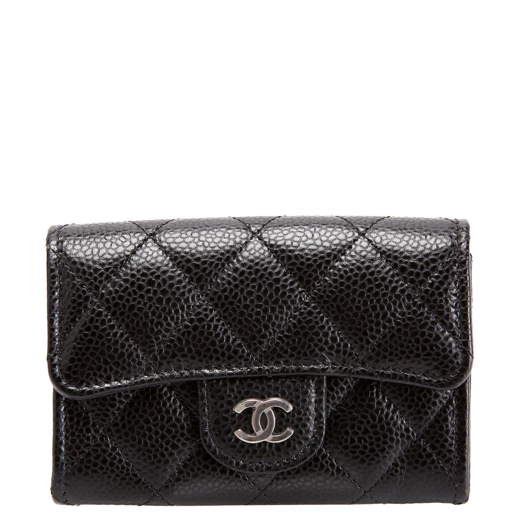 Classic Flap Card Holder Caviar Black