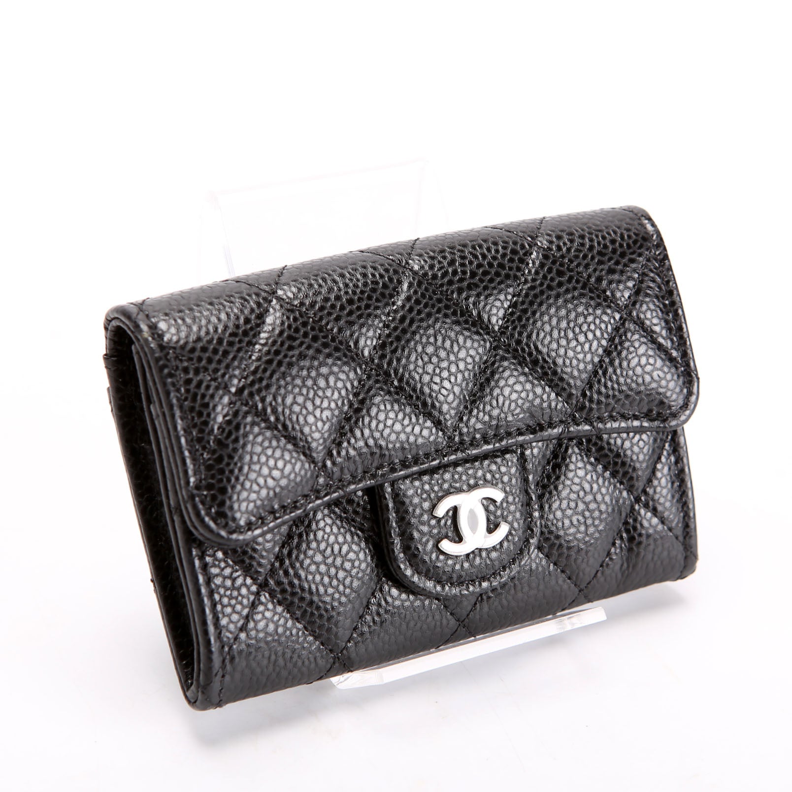 Classic Flap Card Holder Caviar Black