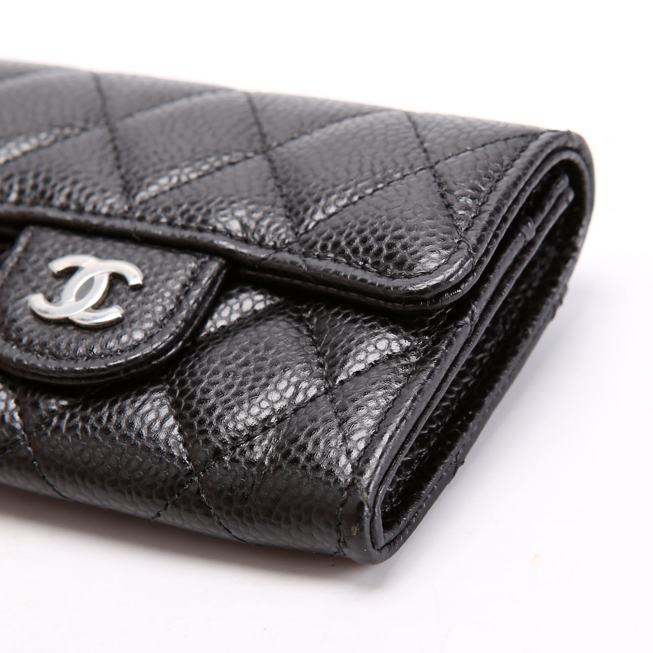 Classic Flap Card Holder Caviar Black