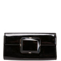 Gucci 197027 Gem Mini Clutch Patent Leather Black