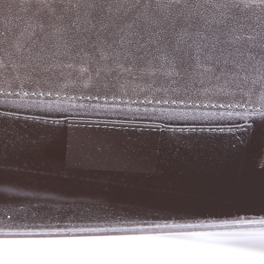 Gucci 197027 Gem Mini Clutch Patent Leather Black