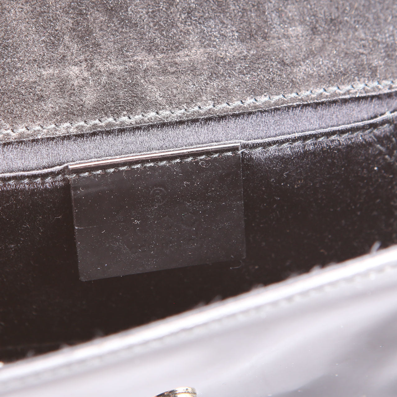 Gucci 197027 Gem Mini Clutch Patent Leather Black
