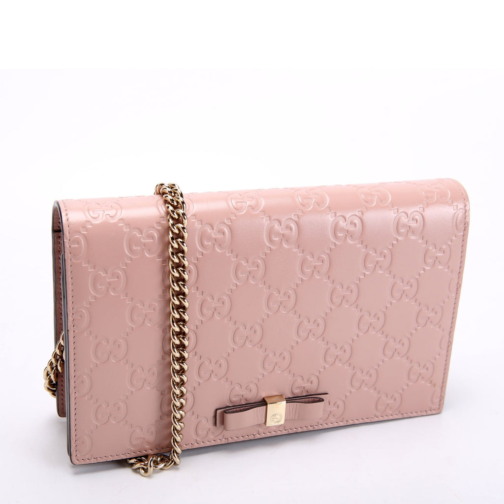 431408 Guccissima Chain Wallet Pink