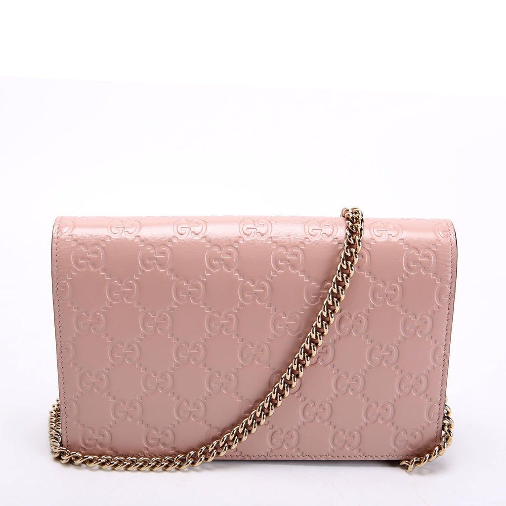 431408 Guccissima Chain Wallet Pink