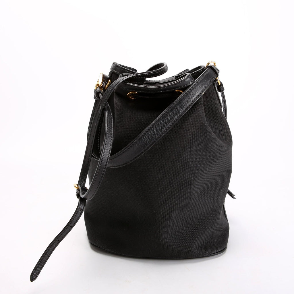 Prada 1BH038 Duet Logo Jacquard Bucket Black