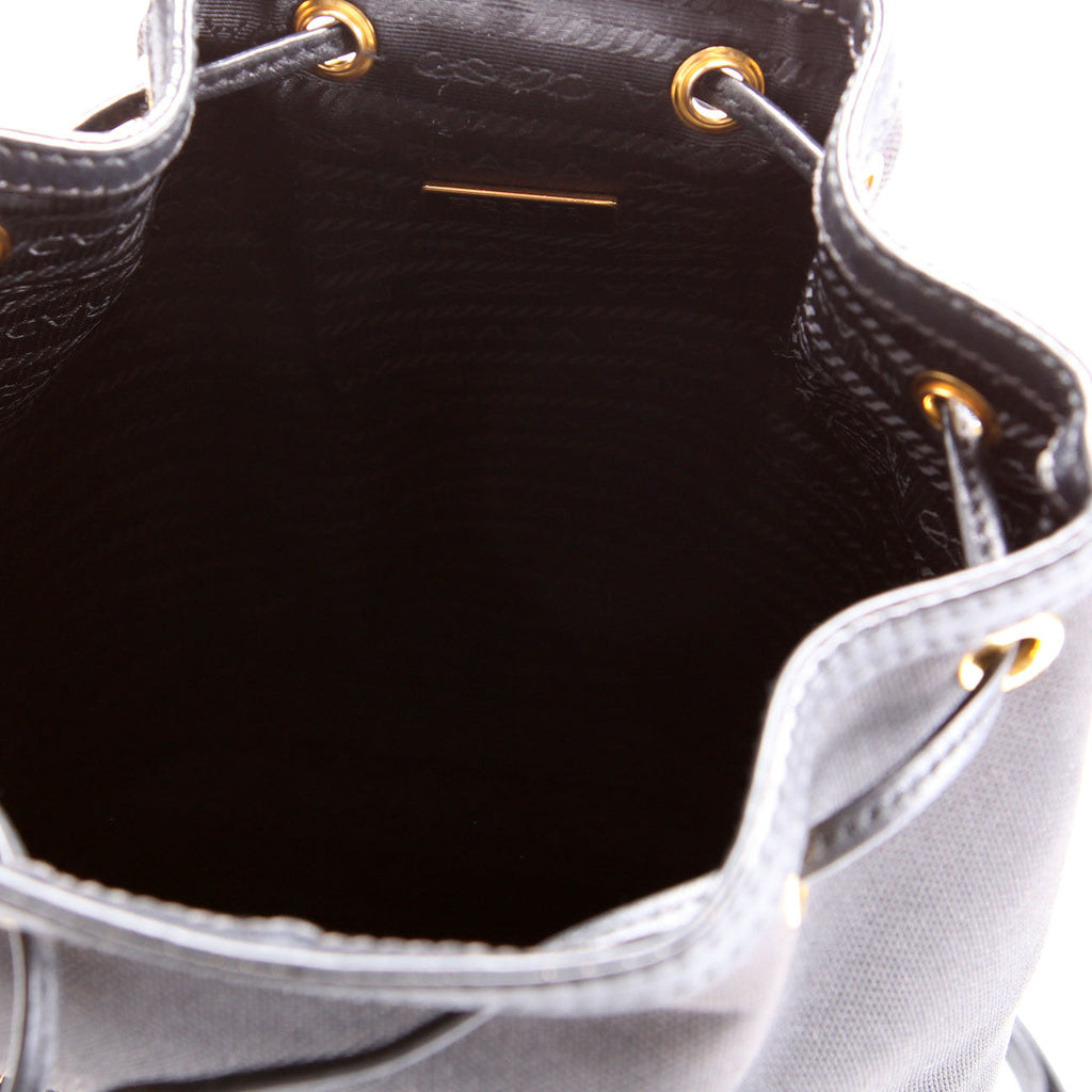 Prada 1BH038 Duet Logo Jacquard Bucket Black