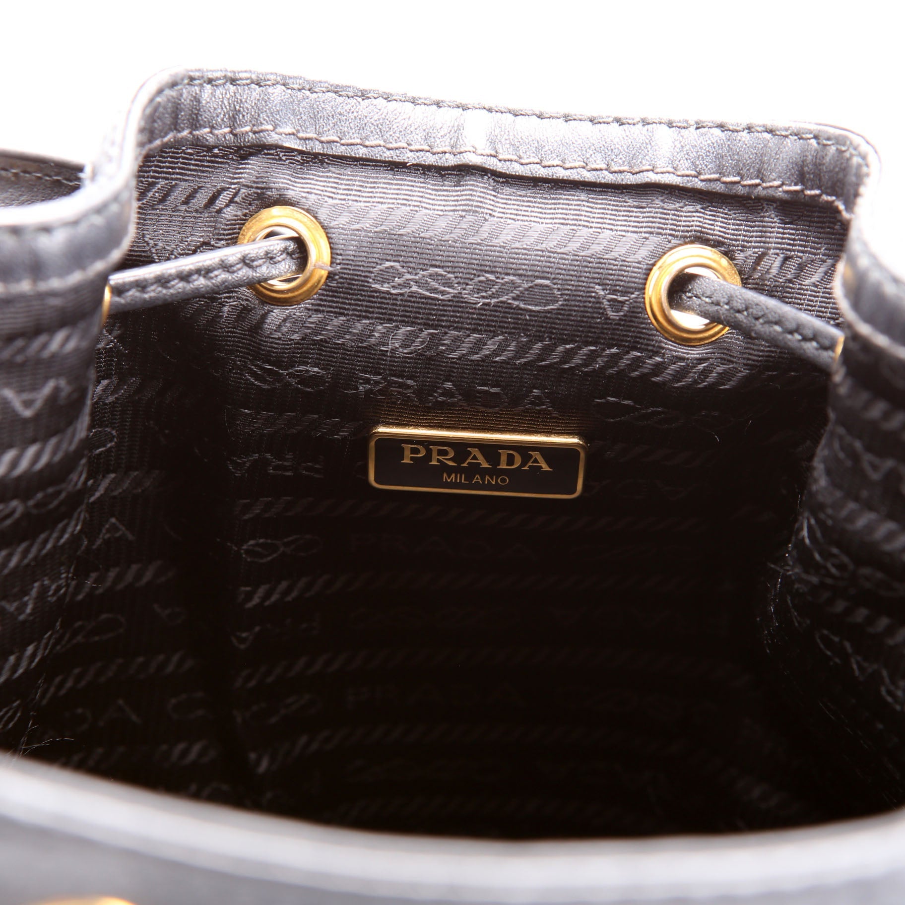 Prada 1BH038 Duet Logo Jacquard Bucket Black