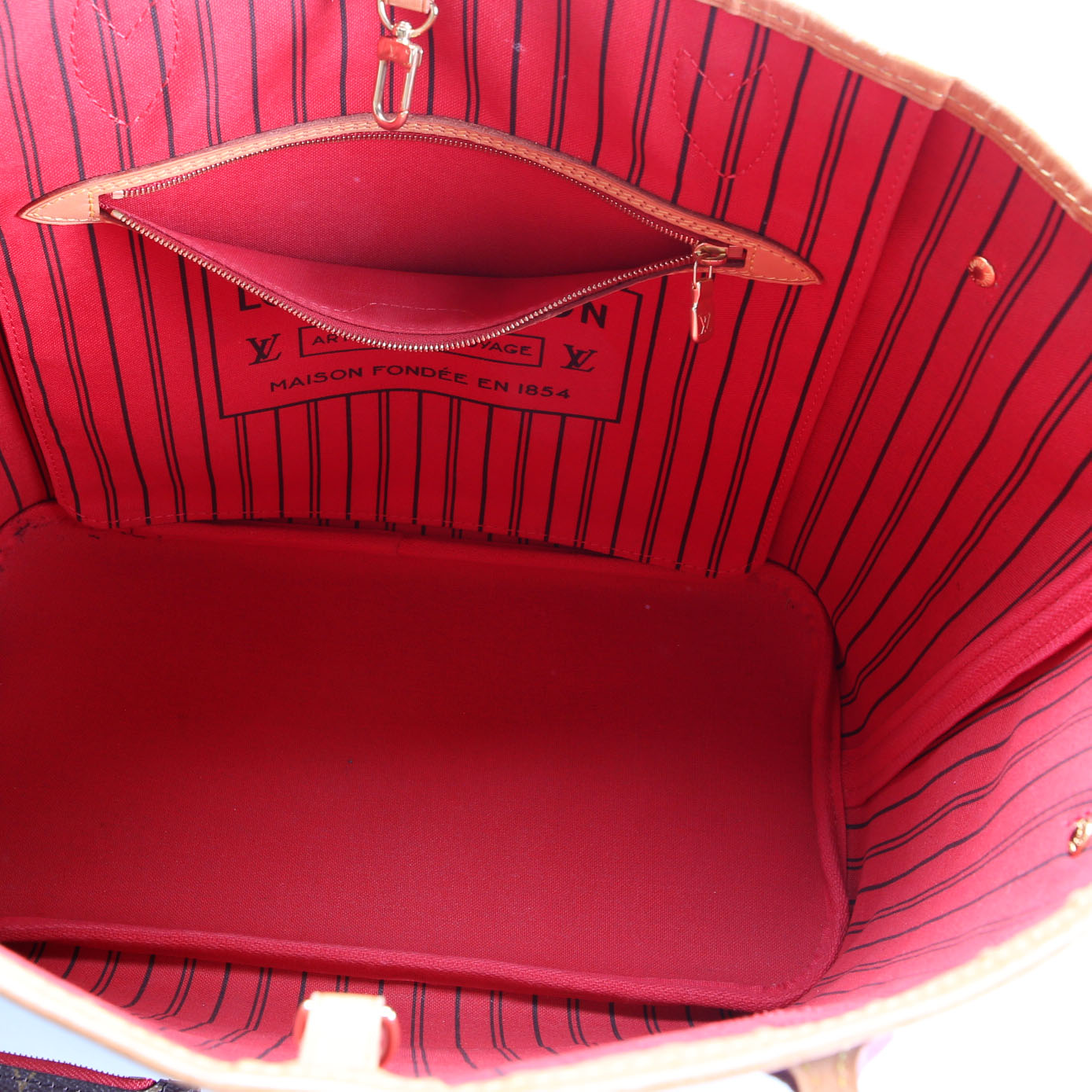Louis Vuitton Neverfull W/Wallet MM Monogram