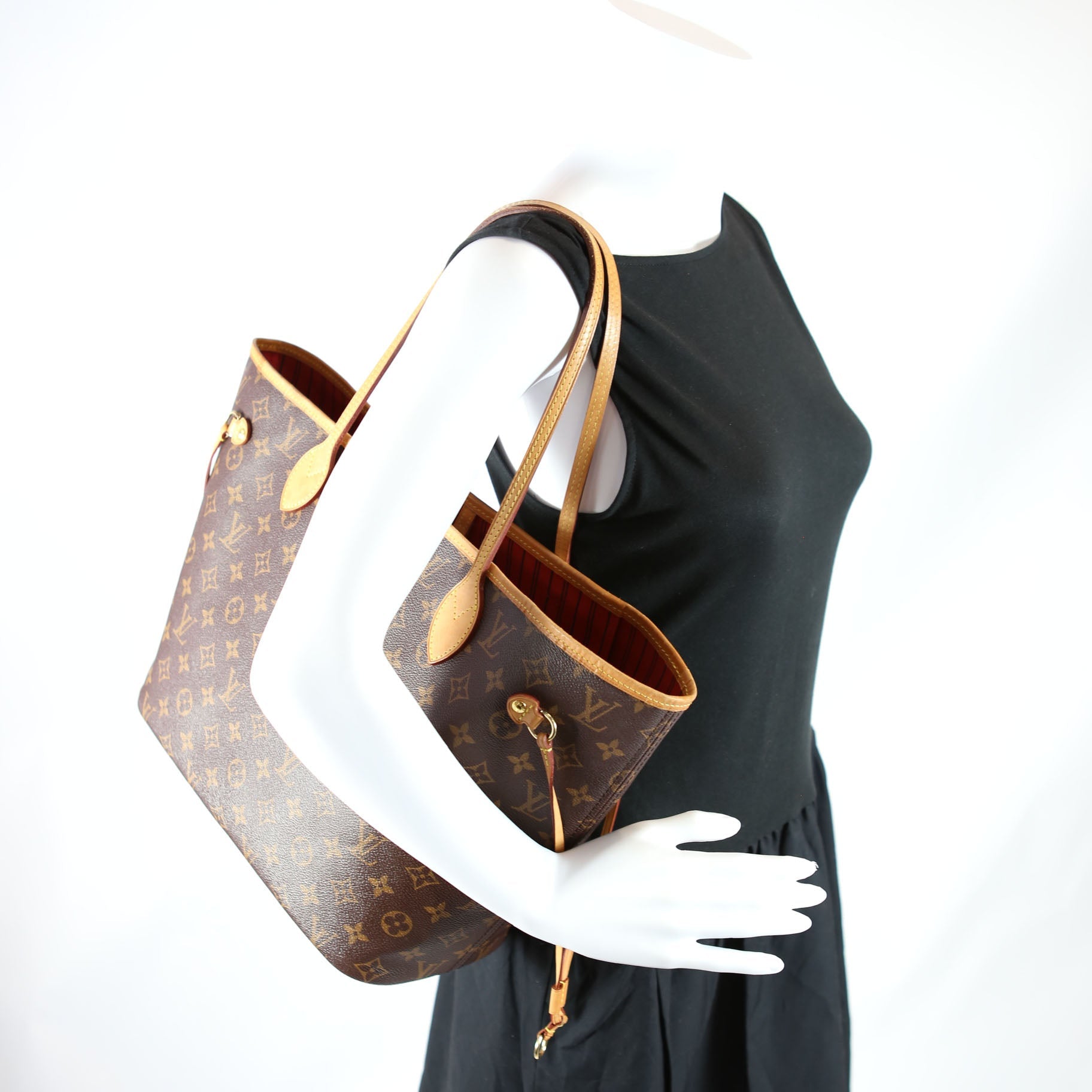 Louis Vuitton Neverfull W/Wallet MM Monogram
