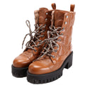 GG Matelasse Lace Up Boots Size 37 Brown
