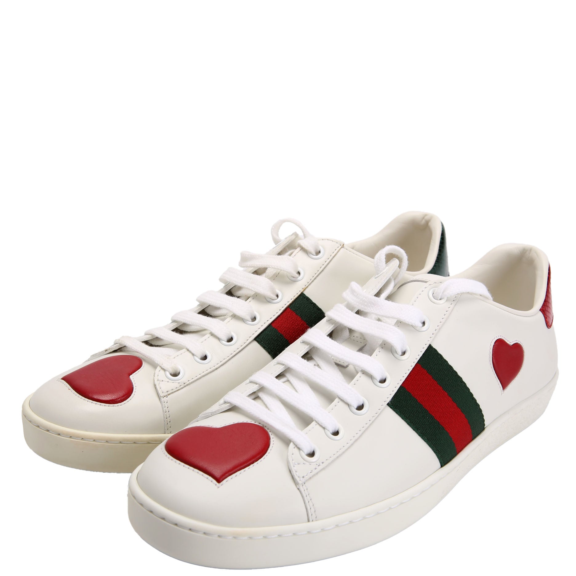 Gucci Ace Web Heart Sneakers Size 41
