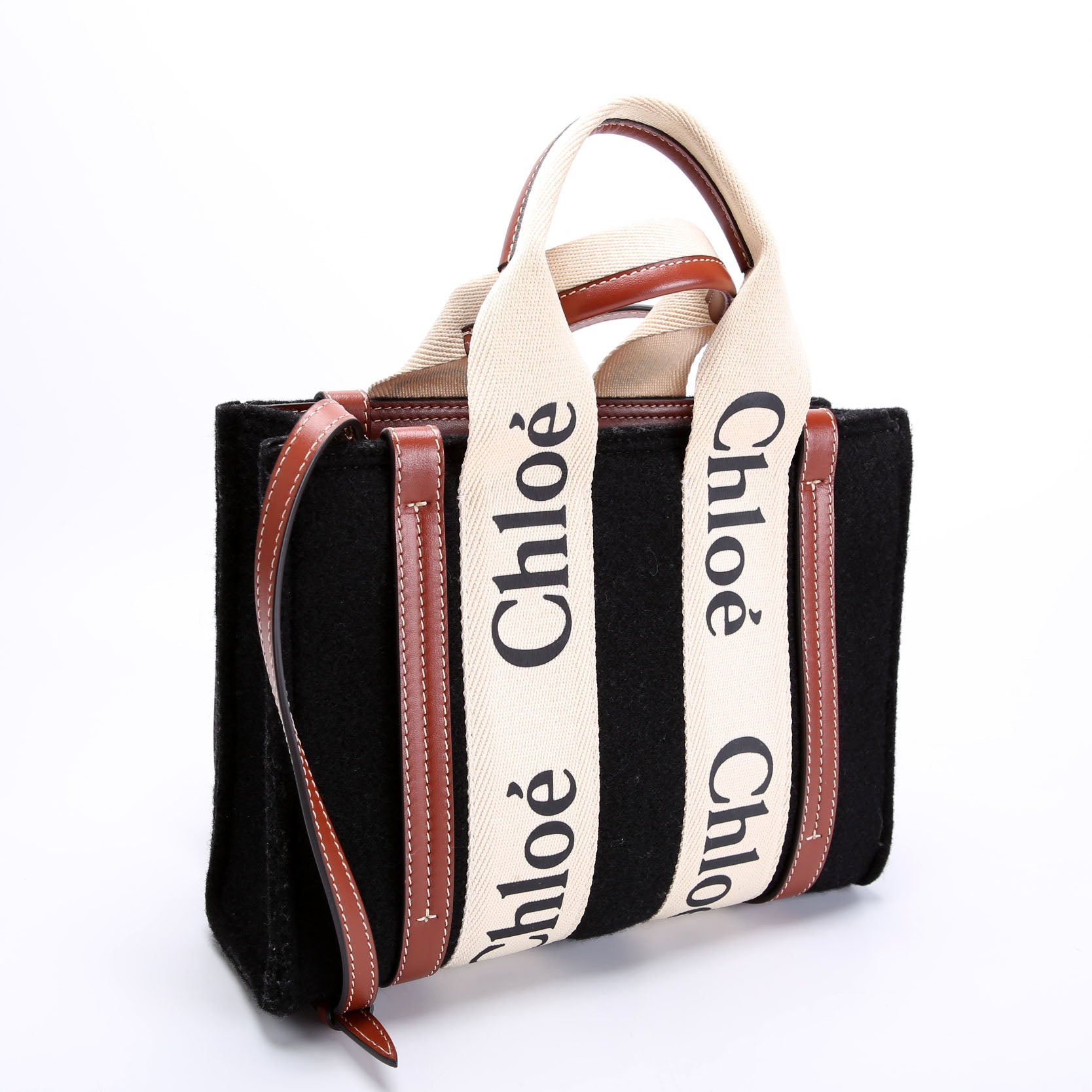 Woody Ribbon Tote Small Wool
