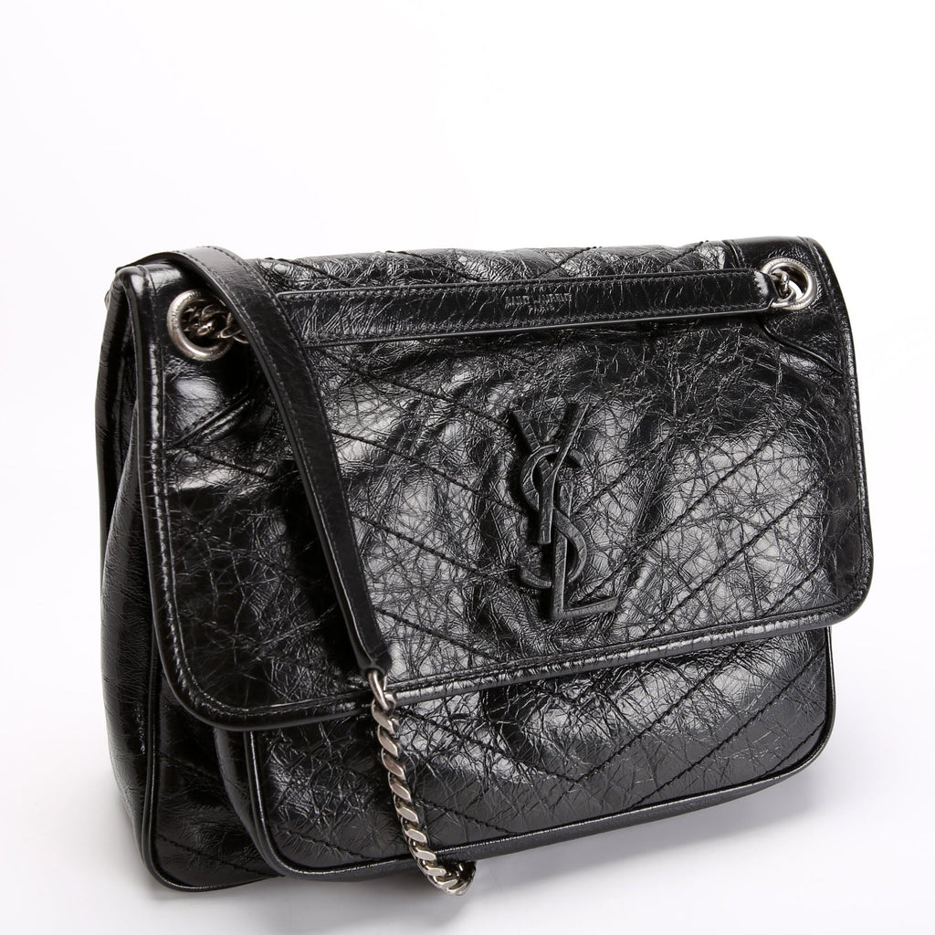 Niki Medium Crinkle Leather 633158 Black