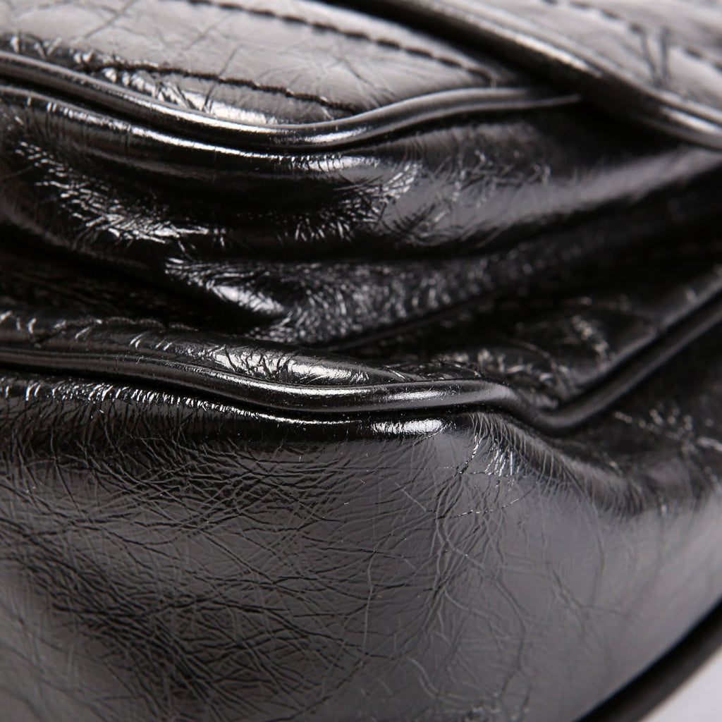 Niki Medium Crinkle Leather 633158 Black