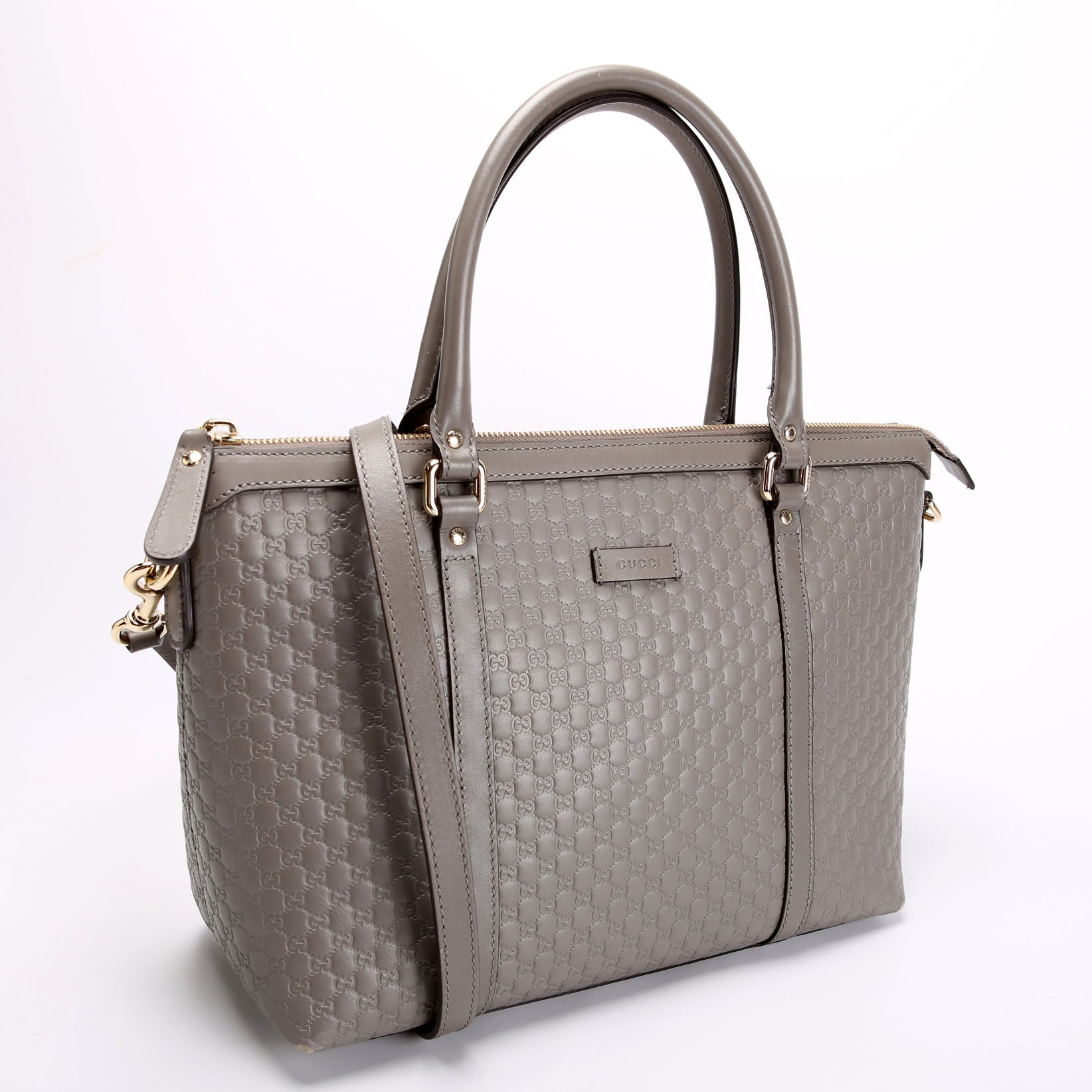 449656 Margaux Satchel Micro Guccissima Grey