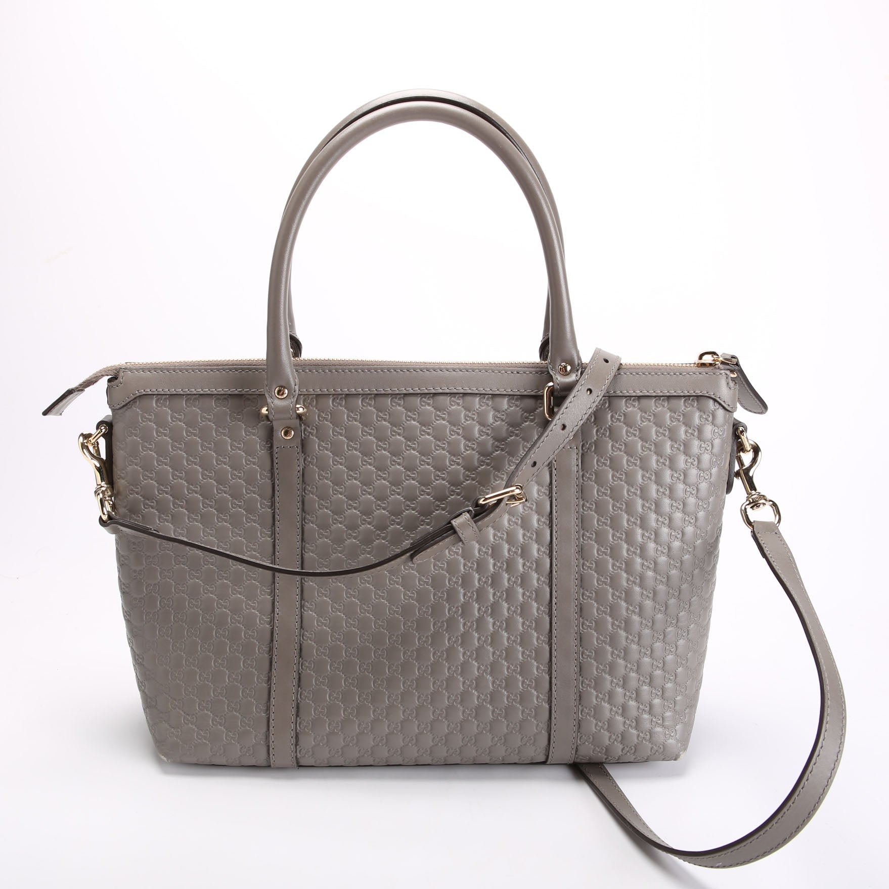 449656 Margaux Satchel Micro Guccissima Grey